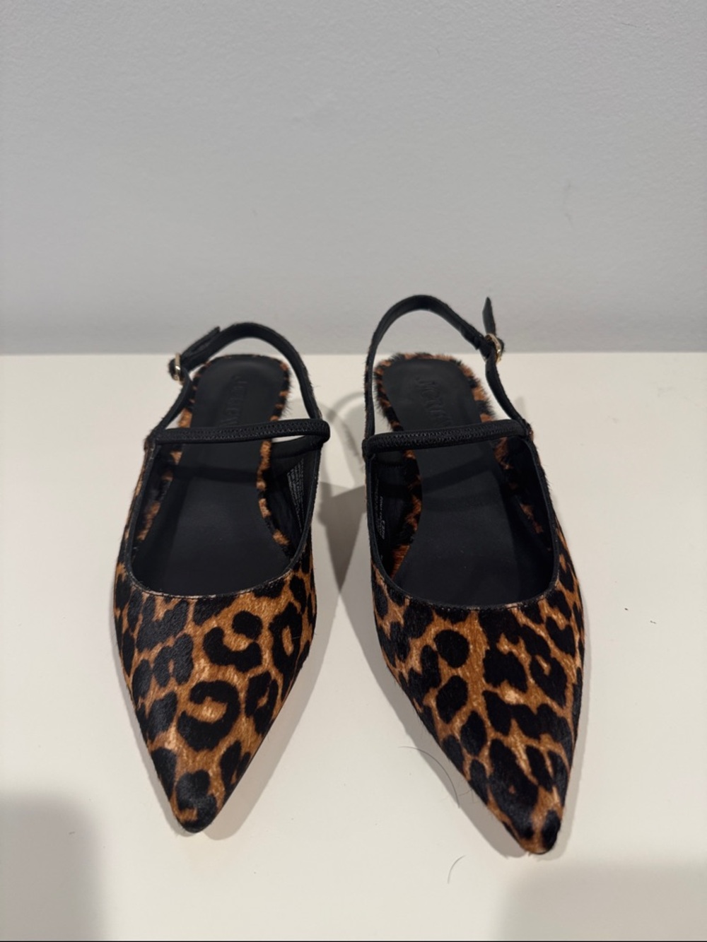 J Crew NWOT Pointed Slingback Flats - calf hair leopard - Picture 2 of 6
